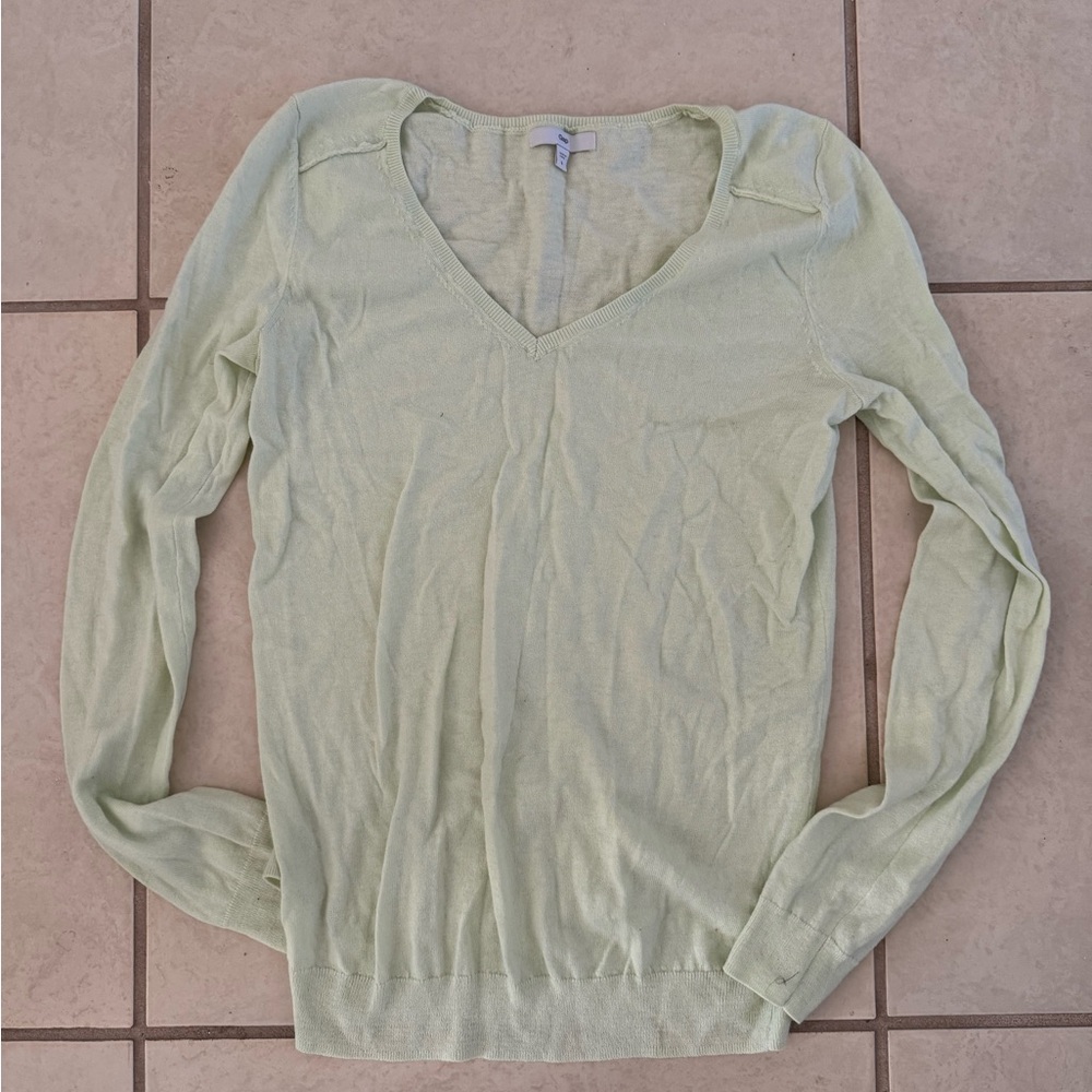 Light Green V-Neck Sweater